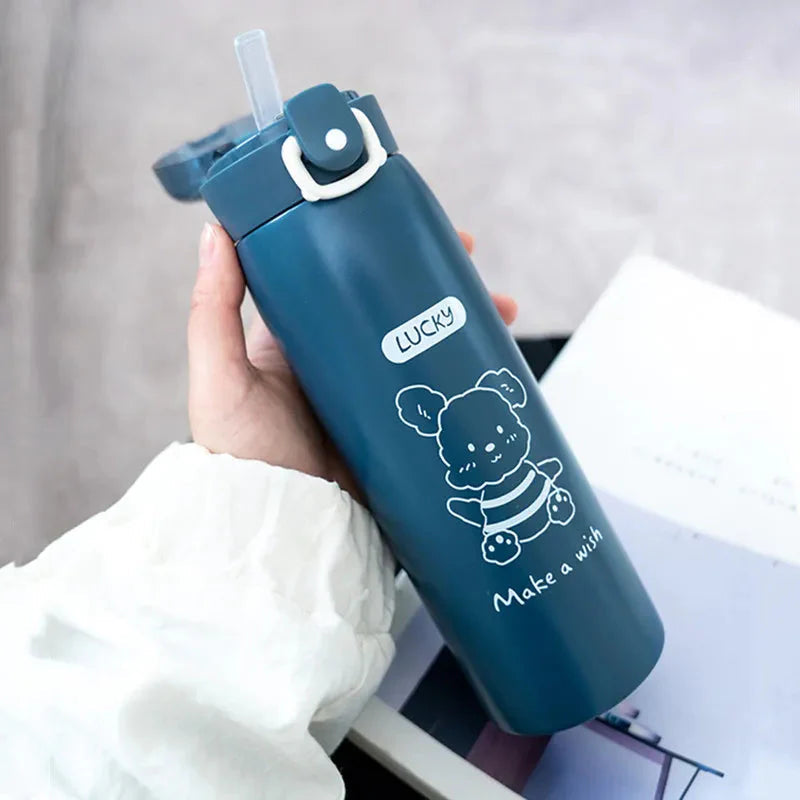 500ml Insulated Water Bottle with Straw