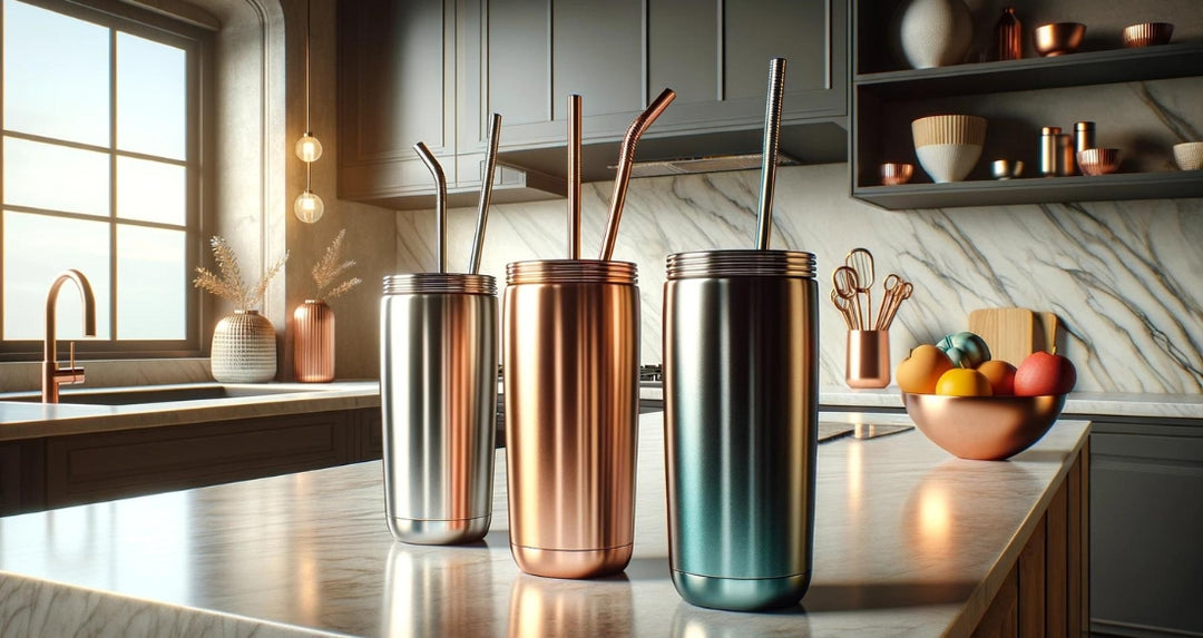 Insulated Cups with Straws