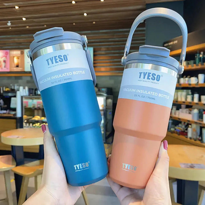 Insulated Water Bottle with Straw that fits in Cup Holder