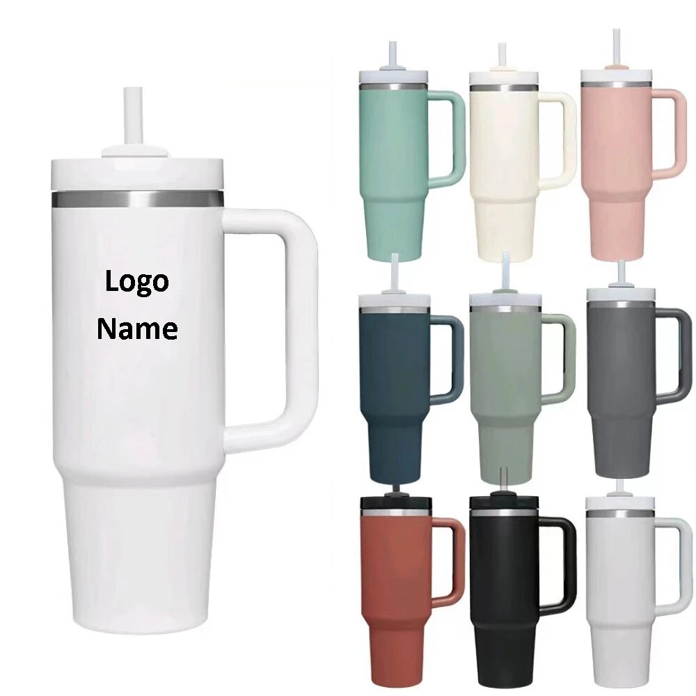 Personalised Insulated Cup with Straw